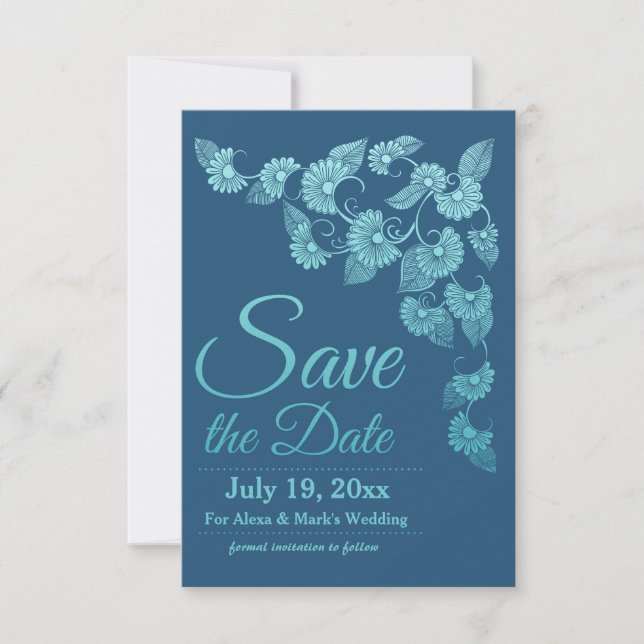Blue Save the Date Announcement (Front)