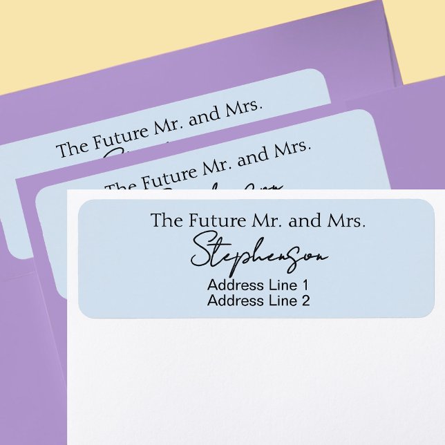 Blue Save The Date Custom Name Return Address (Creator Uploaded)