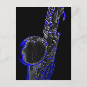 Blue Sax Postcard