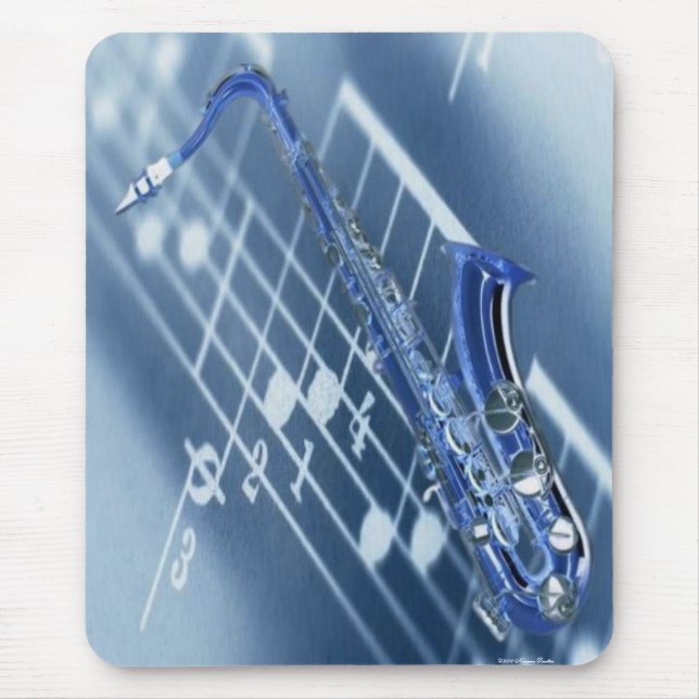 Blue Saxophone Mousepad (Front)