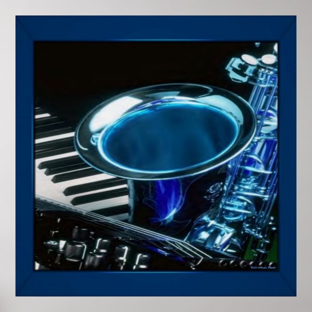 Blue Saxophone Print (Front)