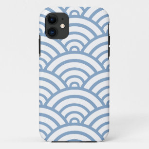Blue Scallop Pattern iPhone 11 Case