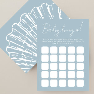Blue Scallop Shell Baby Shower Bingo Game Advice Card