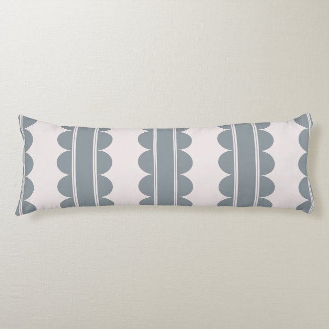 Blue Scalloped  Body Pillow (Front)