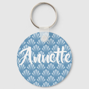 Blue Scallops Pattern Keychain