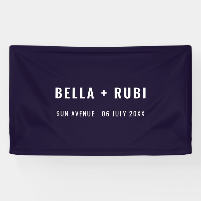 Blue Scandinavian Minimal Wedding Design Banner (Horizontal)