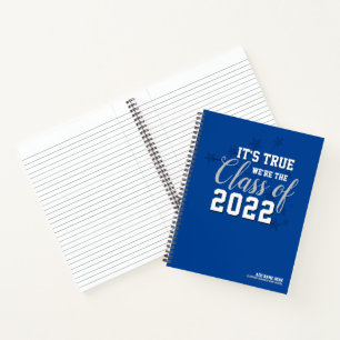Blue School Colours Class 2022 Slogans Notebook