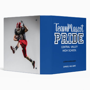 Blue School Pride Mascot Name 3 Ring Binder