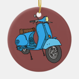 Blue scooter (Vespa) Ceramic Ornament