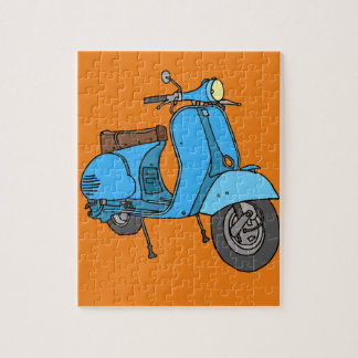 Blue scooter (Vespa) Jigsaw Puzzle