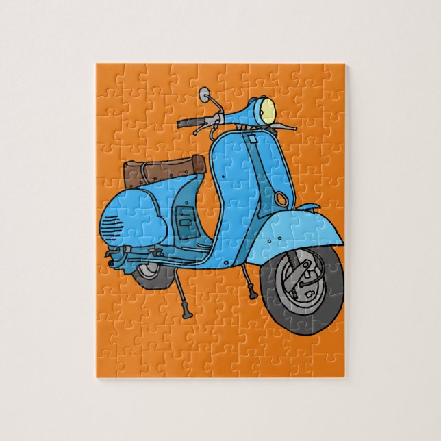 Blue scooter (Vespa) Jigsaw Puzzle (Vertical)