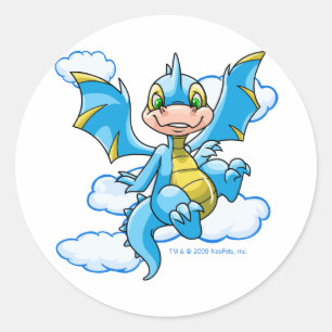 Blue Scorchio with his head in the clouds Classic Round Sticker