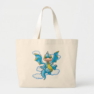 Blue Scorchio with his head in the clouds Large Tote Bag