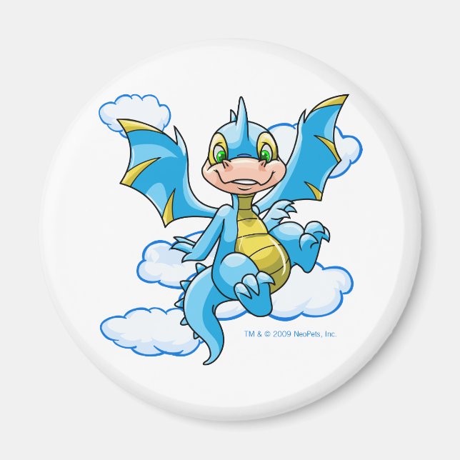 Blue Scorchio with his head in the clouds Magnet (Front)