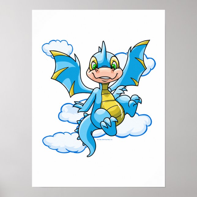 Blue Scorchio with his head in the clouds Poster (Front)