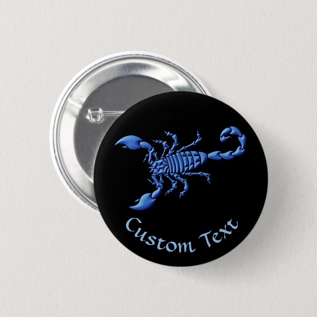 Blue Scorpion 2 Inch Round Button (Front & Back)