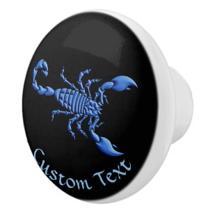 Blue Scorpion Ceramic Knob