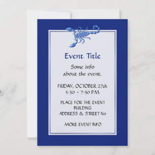 Blue Scorpion Invitation