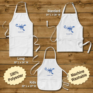 Blue Scorpion Long Apron