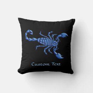 Blue Scorpion Throw Pillow