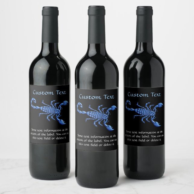 Blue Scorpion Wine Label (Bottles)