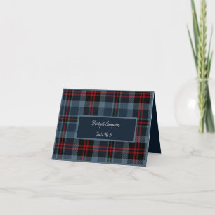 blue scottish country wedding guest seating card
