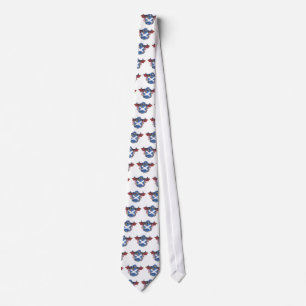 Blue Scottish Dragon  Saint Andrew's Cross Tie