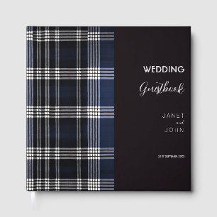 Blue Scottish Tartan Wedding Guest Book