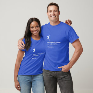Blue Screen of Death Funny Windows Error Message T-Shirt
