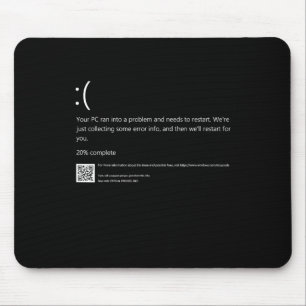 Blue Screen Of Death It Geek Halloween Party Diy C Mouse Pad