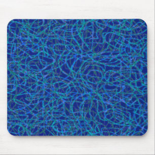 Blue scribbled lines pattern mouse pad