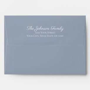 Blue Script Return Address Back Flap Mailing Envelope