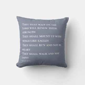 Blue Scripture Verse Isaiah 40 Throw Pillow
