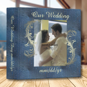 Blue Scroll Wedding Photo Album Binder