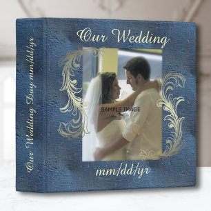 Blue Scroll Wedding Photo Album Binder