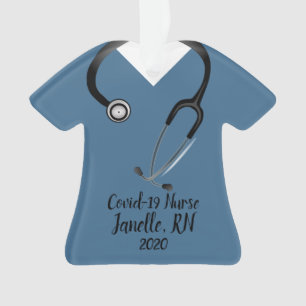 Blue Scrub Top Nurse 2020 Ornament