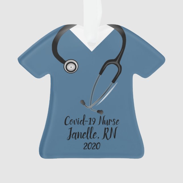 Blue Scrub Top Nurse 2020 Ornament (devant)