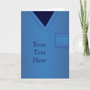 Blue Scrubs Carte de voeux Médicale Uniforme