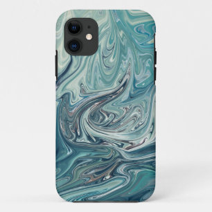 Blue Sea Abstract Painting iPhone 11 Case
