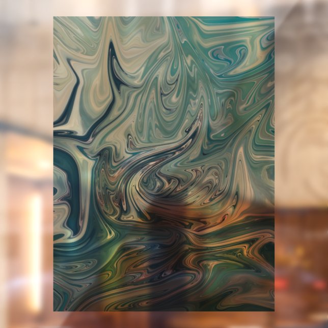 Blue Sea Abstract Painting Window Cling (Sheet 2)