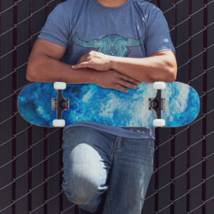 Blue Sea Abstract Water Skateboard Deck