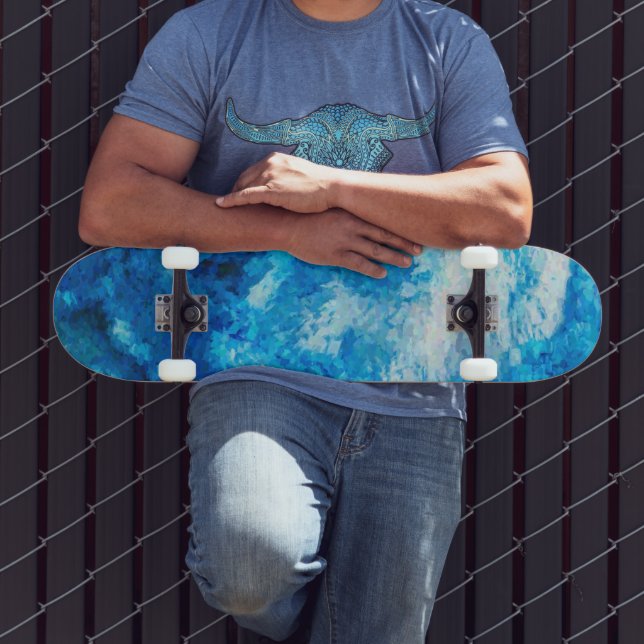 Blue Sea Abstract Water Skateboard Deck (Outdoor 3)