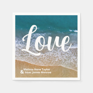 Blue Sea Beach Wedding Napkin