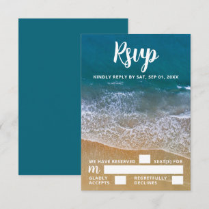 Blue Sea Beach Wedding RSVP Card