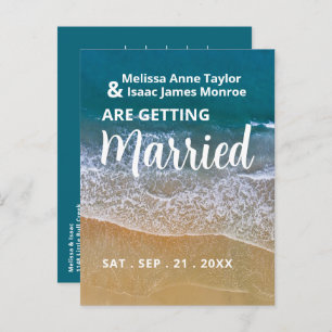 Blue Sea Beach Wedding Save The Date  Announcement Postcard
