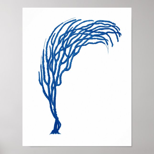 Blue Sea Coral Print #3 Beach Art Decor (Front)