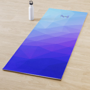 Blue sea geometric mesh ombre pattern Monogram Yoga Mat