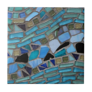 Blue Sea Glass Mosaic Tile
