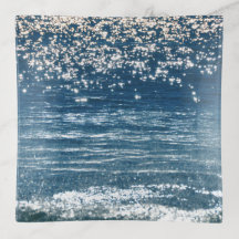 Blue Sea Glass Trinket Tray