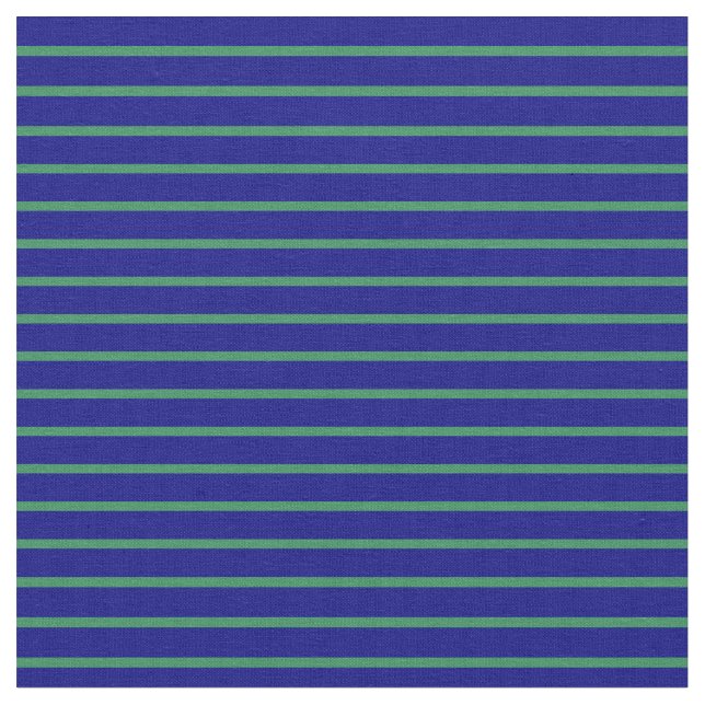 Blue & Sea Green Lines/Stripes Pattern Fabric (Close Up)